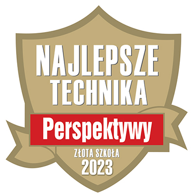Fundacja Edukacyjna "Perspektywy" potwierdza, że Technikum Chemiczne w ZSChiPS w Lublinie jest wśród 500 najlepszych techników w Polsce sklasyfikowanych w Rankingu Liceów i Techników PERSPEKTYWY 2023 i przysługuje mu tytuł "Złotej Szkoły 2023".