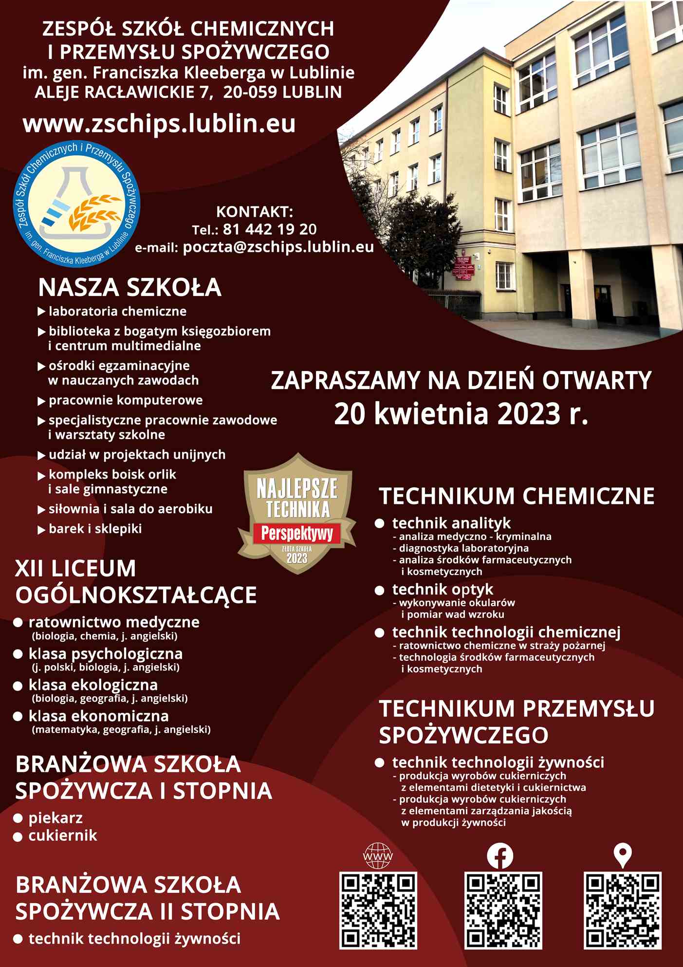 Oferta Edukacyjna ZSChiPS na rok szkolny 2023/2024