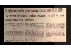 40 rocznica wprowadzenia stanu wojennego w Polsce (13.12.1981 r. - 13.12.2021 r.
