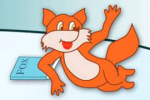 Grafika przedstawia lisa w kolorze pomarańczowym. Jest to symbol konkursu Fox.